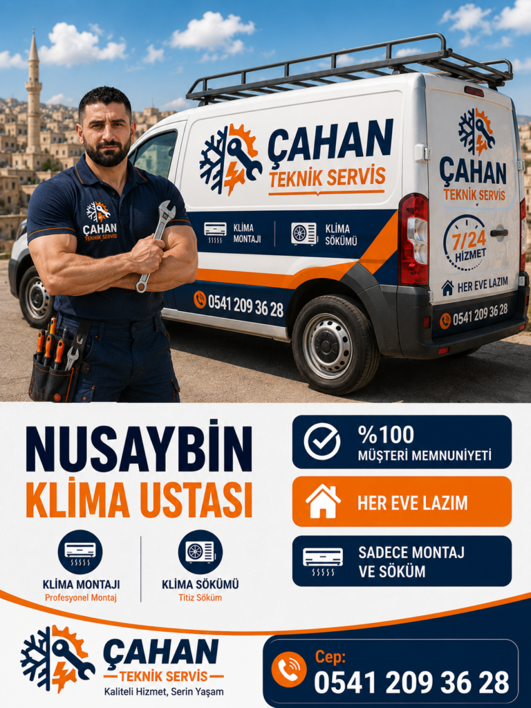 Nusaybin Klima Ustası Çahan Teknik Servis klima montajı ve klima sökümü hizmet aracı