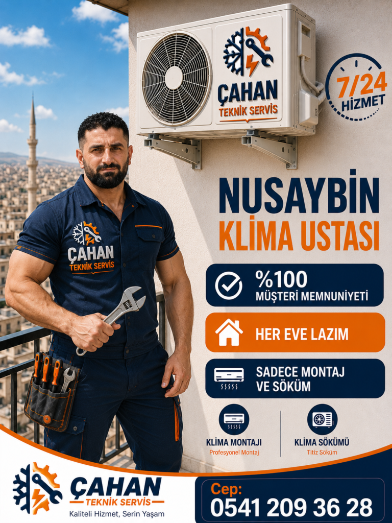 Nusaybin Klima Ustası Çahan Teknik Servis profesyonel klima montajı ve klima sökümü hizmeti